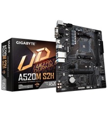 Мат. плата GIGABYTE A520M S2H, AM4, A520, 2*DDR4, 4*SATA, 1*M.2, 4*USB 3.2, 2*USB 2.0, 1*PCIx16, 2*PCIx1, D-Sub+HDMI+DVI, mATX