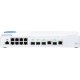Коммутатор/ QNAP QSW-M408-2C Managed switch 10 Gb / s with 4 SFP + ports, 2 of which are combined with RJ-45, 8 1 Gb / s RJ-45 ports, bandwidth up to 96 Gb / s, JumboFrame support