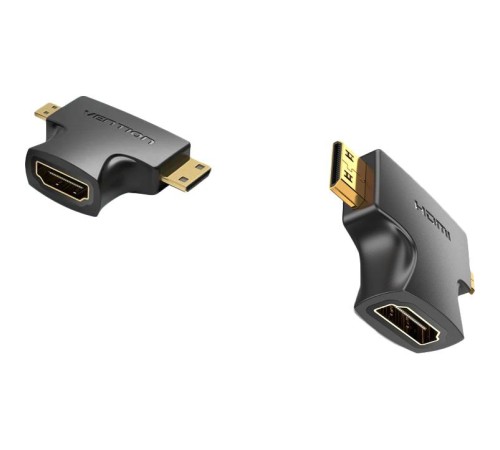 Адаптер-переходник Vention HDMI 19F/Mini HDMI+Micro HDMI Адаптер-переходник Vention HDMI 19F/Mini HDMI+Micro HDMI