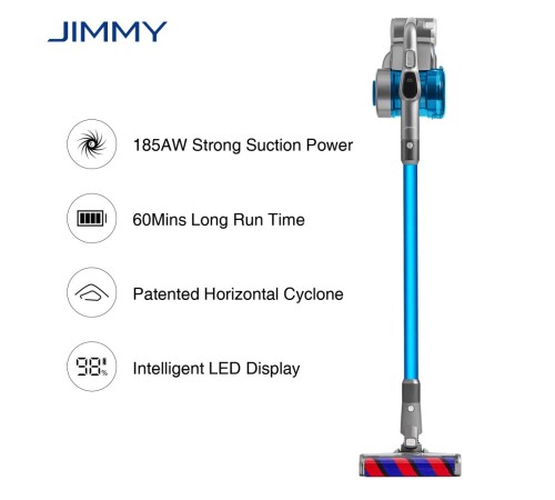 Пылесос вертикальный Jimmy Cordless Vacuum Cleaner JV85 Graphite+Blue с зарядной станцией и адаптером модели ZD24W300060U (Вскрытая упаковка) Пылесос вертикальный Jimmy Cordless Vacuum Cleaner JV85 Graphite+Blue с зарядной станцией и адаптером модели ZD24W300060U (Вскрытая упаковка)