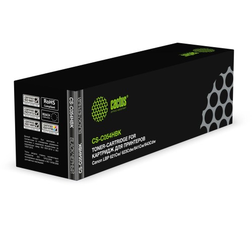 -/ Картридж лазерный Cactus CS-C054HBK 054 BK черный (3100стр.) для Canon LBP 621Cw/ 623Cdw/641Cw/643Cd