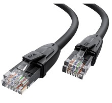 GCR Патч-корд прямой 10.0m UTP кат.6, черный, 24 AWG, литой без фиксатора, ethernet high speed 1 Гбит/с, RJ45, T568B, GCR-52536