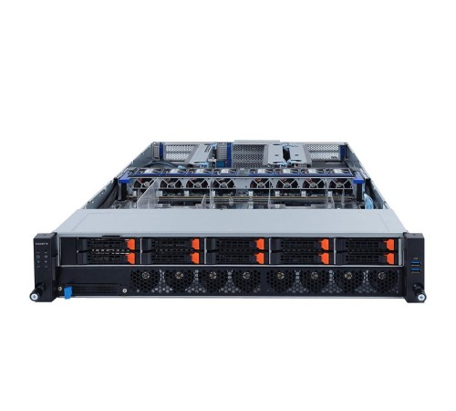Серверная платформа/ Gigabyte R292-4S0, 2U, 4 x LGA4189 Socket P5 3rd Intel, 10 x 2.5" NVMe/ SAS/ SATA hs HDD/SSD bays (SAS card is req), 48 R/LRDIMM, AST2500, 2 x 10Gb/s BASE-T LAN  (X710-AT2) NCSI supp + 1 x 10/100/1000 man LAN, 2 x 3200W
