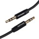 Кабель/ Кабель AUX GoPower Jack 3.5mm (m)-Jack 3.5mm (m) 1.0м TPE черный в пакете (1/500)