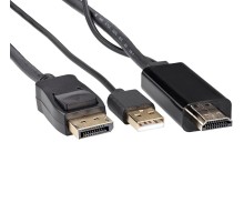 Кабель-переходник/ Кабель-переходник HDMI(M) +USB---> DP(M)  4K*60Hz 1.8M, VCOM <CG599AC-1.8M>