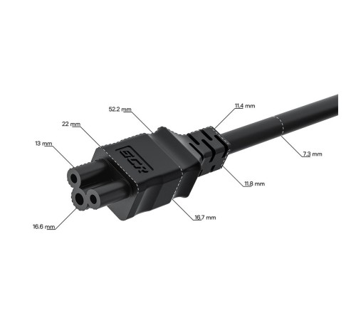 GCR Кабель питания PROF 0.15m, С14 - С5, черный, 3*1,0mm, GCR-55957