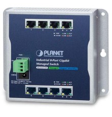 WGS-4215-8T индустриальный коммутатор/ IP30, IPv6/IPv4, 8-Port 1000TP  Wall-mount Managed Ethernet Switch (-40 to 75 C), dual redundant power input on 12-48VDC / 24VAC terminal block and power jack, SNMPv3, 802.1Q VLAN, IGMP Snooping, SSL, SSH, ACL