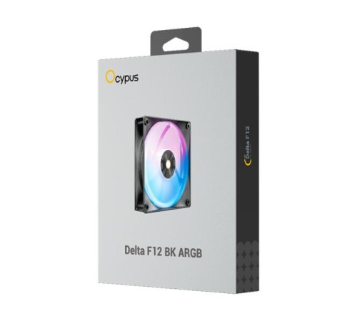 Вентилятор для корпуса Ocypus Delta F12 BK ARGB, 120x120x25mm, 4-PIN PWM, 500-2000 RPM, 29 DBA MAX, HYDRO BEARING