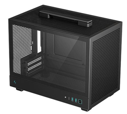 корпус Deepcool CH160 без БП, боковое окно (закаленное стекло), черный, MINI-ITX (R-CH160-BKNGI0-G-1)