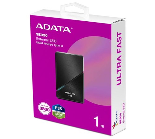 Внешний накопитель Внешний SSD 1TB USB 4.0 Type-C R3800/W3700MB/s 3D NAND COLOR BOX черный