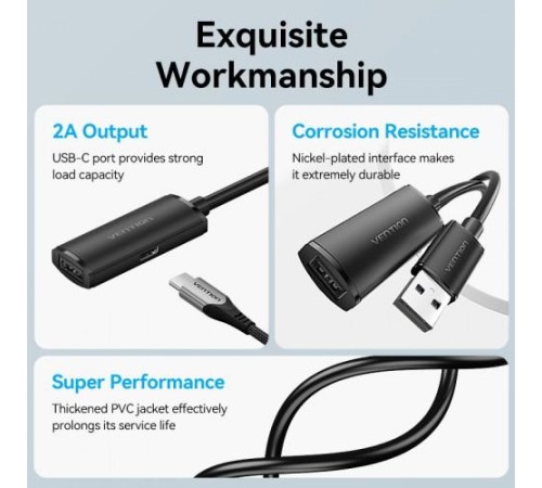 Активный кабель-удлинитель Vention USB 2.0 AM/AF с усилителем - 15м Черный