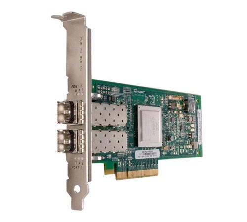 Адаптер Qlogic QLE2562 8Gb Dual Port FC HBA, x8 PCIe, SR LC multi-mode optic, LP + FH, transivers included