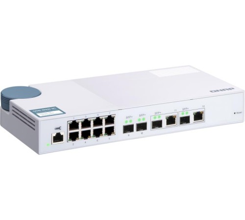 Коммутатор/ QNAP QSW-M408-2C Managed switch 10 Gb / s with 4 SFP + ports, 2 of which are combined with RJ-45, 8 1 Gb / s RJ-45 ports, bandwidth up to 96 Gb / s, JumboFrame support