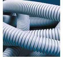 Труба ПВХ гибкая гофр. д.32мм, тяжёлая с протяжкой, 25м, цвет серый