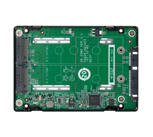 Адаптер/ QNAP QDA-A2MAR HDD/SSD drives adapter 2 x M.2 2280 SATA SSD -> 1 x SATA 2.5" , Transfer rate 6 Gb/s. Supports RAID 0, 1, JBOD. w/o HDD