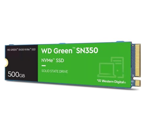 Твердотельный накопитель Western Digital Green SN350 SSD M.2 2280 NVMe, 500Gb, 2400MBs/1500MBs, TBW 60, WDS500G2G0C, 1 year Твердотельный накопитель Western Digital Green SN350 SSD M.2 2280 NVMe, 500Gb, 2400MBs/1500MBs, TBW 60, WDS500G2G0C, 1 year