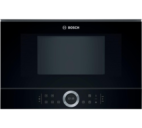 Встраиваемые микроволновые печи BOSCH 900Вт, 5 режимов, инвертер, 21 л, черный, петли слева