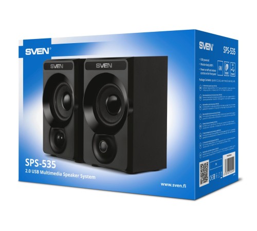 SVEN SPS-535, чёрный, акустическая система 2.0, USB, мощность 2x3 Вт(RMS) SVEN SPS-535, чёрный, акустическая система 2.0, USB, мощность 2x3 Вт(RMS)