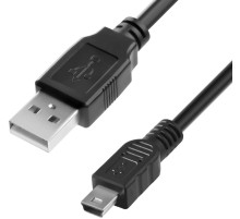 Greenconnect Кабель 1.0m USB 2.0, AM/mini 5P, черный, 28/28 AWG, экран, армированный, морозостойкий, GCR-UM2M5P-BB2S-1.0m