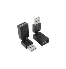 GCR Переходник USB 2.0 AM / AF, поворот 360 градусов , GCR-53492