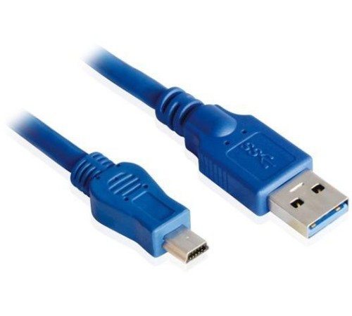 Кабель интерфейсный USB 3.0 1.0m Premium Greenconnect GC-U3A2109-1m AM / mini B AM 10pin, 24 / 28 AWG экран, синий, пакет