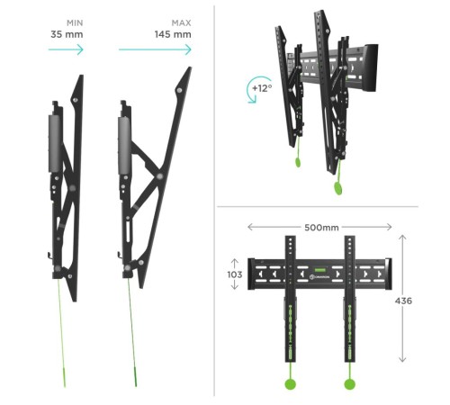 ONKRON кронштейн для телевизора 32"-70" наклонный, чёрный TM5 (Мятая упаковка) ONKRON кронштейн для телевизора 32"-70" наклонный, чёрный TM5 (Мятая упаковка)