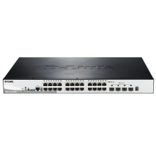 Коммутатор D-Link PROJ Настраиваемый L2+ стекируемый PoE-коммутатор, 48x1000Base-T PoE, 4x10GBase-X SFP+, PoE-бюджет 370 Вт (740 Вт с DPS-700), CLI, консольный порт RJ-45, RPS