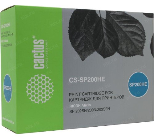 -/ Картридж лазерный Cactus CS-SP200HE 407262 черный (2600стр.) для Ricoh SP 202SN/200N/203SFN