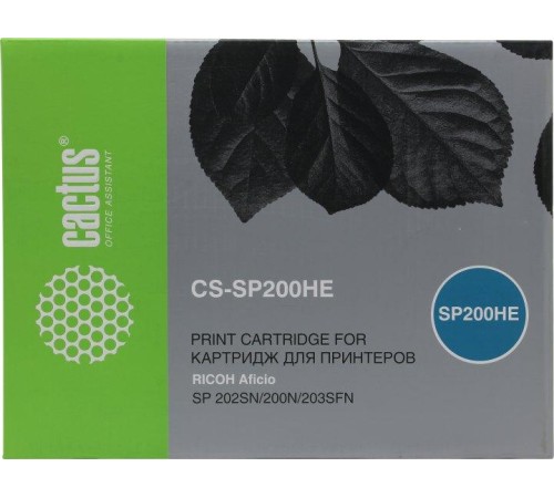 -/ Картридж лазерный Cactus CS-SP200HE 407262 черный (2600стр.) для Ricoh SP 202SN/200N/203SFN