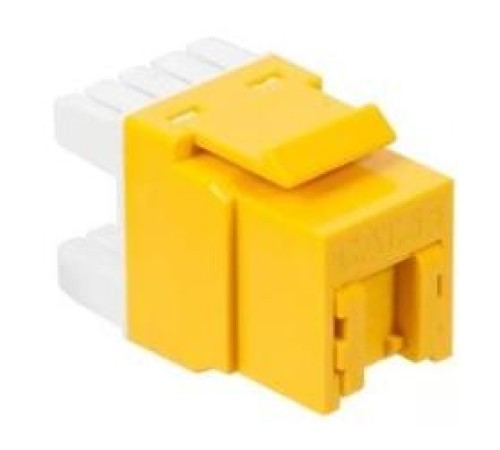 Модуль Keystone, RJ45, кат.5E, UTP, 180 градусов, со встроенной шторкой, желтый Модуль Keystone, RJ45, кат.5E, UTP, 180 градусов, со встроенной шторкой, желтый
