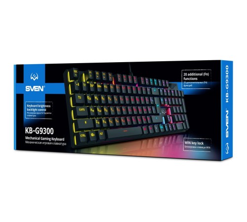Механическая игровая клавиатура SVEN KB-G9300 (104кл., 20 Fn функций) Механическая игровая клавиатура SVEN KB-G9300 (104кл., 20 Fn функций)