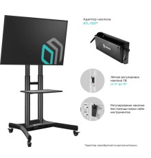 ONKRON мобильная стойка для ТВ и профессиональных дисплеев 40"-70", макс 45.5кг, чёрная TS1551