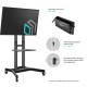 ONKRON мобильная стойка для ТВ и профессиональных дисплеев 40"-70", макс 45.5кг, чёрная TS1551
