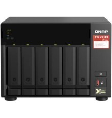 Сетевое хранилище без дисков/ SMB QNAP TS-673A-8G NAS, 6 trays 3,5"/2,5", 2x2,5 GbE BASE-T, 2 x M.2 NVMe 2280 slots, quad-core AMD Ryzen V1500B 2,2 GHz, 8 GB SO-DIMM DDR4 (1 x 8 GB) up to 64GB (2x32 GB)