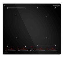 Встраиваемые индукционные панели MAUNFELD/ Индукционная, 60 см, 4 конфорки, Flex Zone, слайдерное управление, бустер, таймер, автоматическое выключение, черный цвет