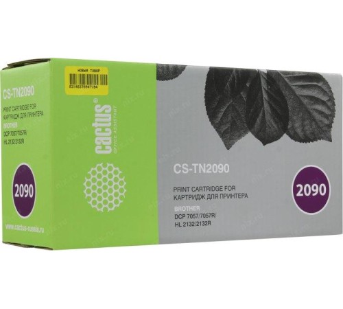-/ Картридж лазерный Cactus CS-TN2090 TN-2090 черный (1000стр.) для Brother HL-2130R/DCP-7057