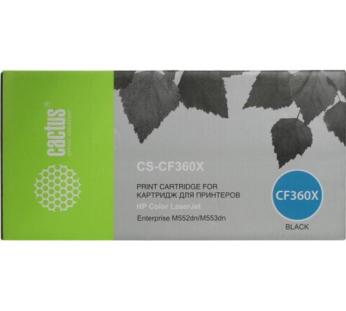 -/ Картридж лазерный Cactus CS-CF360X CF360X черный (12500стр.) для HP CLJ M552dn/M553dn/M553N/M553x
