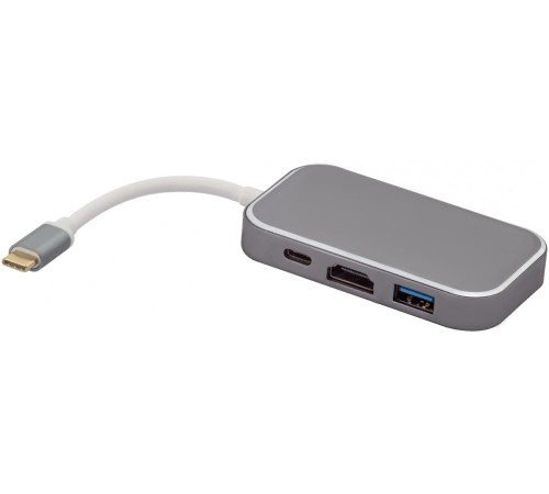 Greenconnect Адаптер-переходник Type C на HDMI+ USB3.0-разветвитель на 3 пота Greenconnect Адаптер-переходник Type C на HDMI+ USB3.0-разветвитель на 3 пота