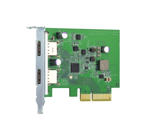 Карта расширения/ QNAP QXP-10G2U3A USB Dual Port Adapter, 2 x 10Gb / s USB 3.2 Gen 2, PCIe Gen3 x2