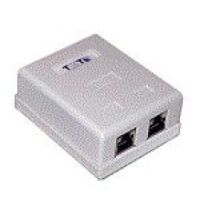  Настенная розетка, 2 порта RJ-45 категории 5е, UTP, белая
