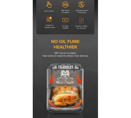 Аэрогриль LEACCO AF010 Air Fryer Black