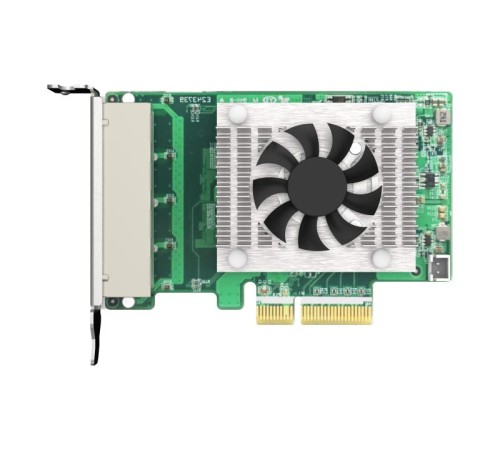 Сетевая карта/ QNAP QXG-2G4T-I225 4-port 2.5 GbE network expansion card, Controller I225-LM,  PCIe Gen2 x4, 3 x Brackets included (Full-height, Low-profile and Specialized for QNAP NAS)