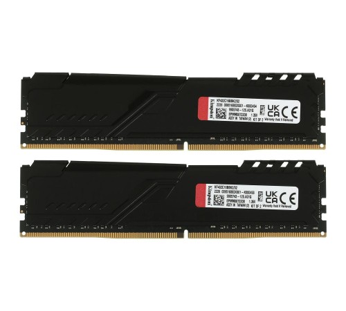 Память оперативная/ Kingston 32GB 3200MT/s DDR4 CL16 DIMM (Kit of 2) 1Gx8 FURY Beast Black (Select Regions ONLY)