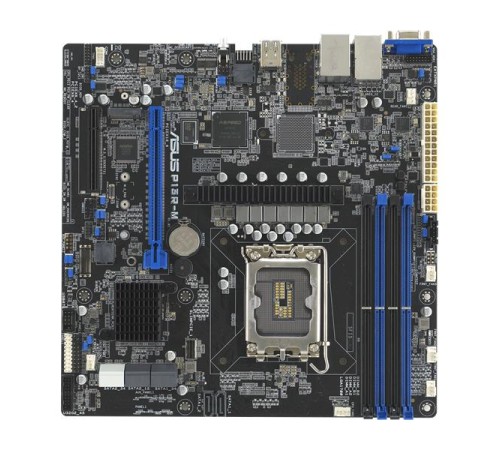 материнская плата ASUS P13R-M, LGA 1700, Intel C262, 4xDDR5 ECC, 8xSATA, 1xM.2, 1xPCI-E 5.0 x16, 2x1Gb LAN, 3xUSB-A 3.2 Gen 2, 1xVGA, mATX