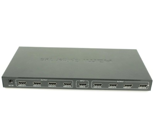 Разветвитель/ OSNOVO Разветвитель сигнала HDMI (1вх./8вых.). Максимальное разрешение 4K2K(30Гц). Поддержка 3D и HDCP. Скорость передачи данных до 10,2Гбит/с.