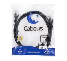 Патч-корд Cabeus PC-UTP-RJ45-Cat.5e-2m-BK Патч-корд U/UTP, категория 5е, 2xRJ45/8p8c, неэкранированный, черный, PVC, 2м