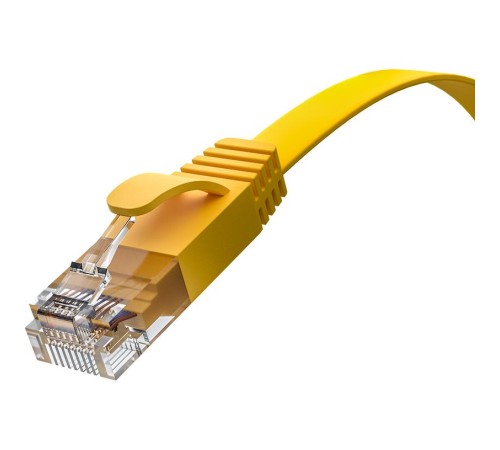 GCR Патч-корд PROF плоский прямой 0.3m, UTP медь кат.6, желтый, 30 AWG, ethernet high speed 10 Гбит/с, RJ45, T568B, GCR-53034 GCR Патч-корд PROF плоский прямой 0.3m, UTP медь кат.6, желтый, 30 AWG, ethernet high speed 10 Гбит/с, RJ45, T568B, GCR-53034