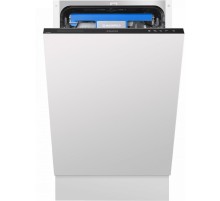 Посудомоечная бытовая машина MAUNFELD/ Узкая,  Встраиваемая ПММ 45см, 10 комплектов, 10 программ, расход 9л, сенсорное управление с дисплеем Cold White, 2 корзины для посуды (верхняя регулируемая по высоте) , выдвижной лоток для столовых приборов, внутрен