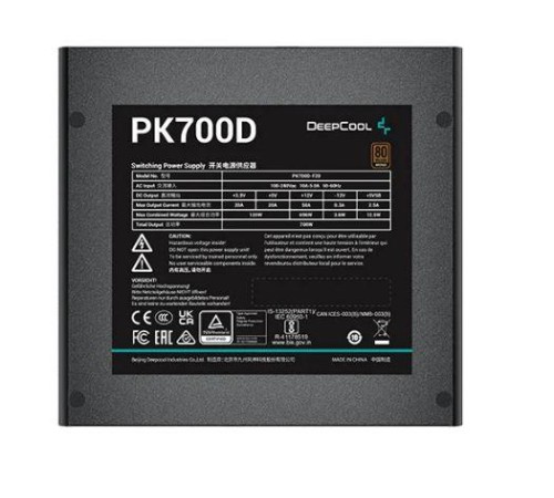 Блок питания Deepcool PK700D (ATX 2.4, 700W, PWM 120mm fan, Active PFC+DC to DC, 80+ BRONZE) RET Блок питания Deepcool PK700D (ATX 2.4, 700W, PWM 120mm fan, Active PFC+DC to DC, 80+ BRONZE) RET
