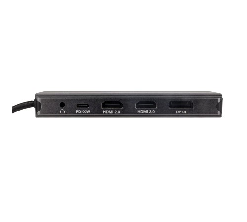 Док-станция/ Docking station HIPER USB-C HUB 11in1 (1*USB-C 100W PD, 2*HDMI 4K@60Hz, 1*DP 4K@60Hz, 2*USB-A 3.0 (5Gbps data), 1*USB-C 3.0 (5Gbps data), 1*microSD, 1*SD, 1*3.5mm audio, 1*RJ45 Gb) Док-станция/ Docking station HIPER USB-C HUB 11in1 (1*USB-C 100W PD, 2*HDMI 4K@60Hz, 1*DP 4K@60Hz, 2*USB-A 3.0 (5Gbps data), 1*USB-C 3.0 (5Gbps data), 1*microSD, 1*SD, 1*3.5mm audio, 1*RJ45 Gb)